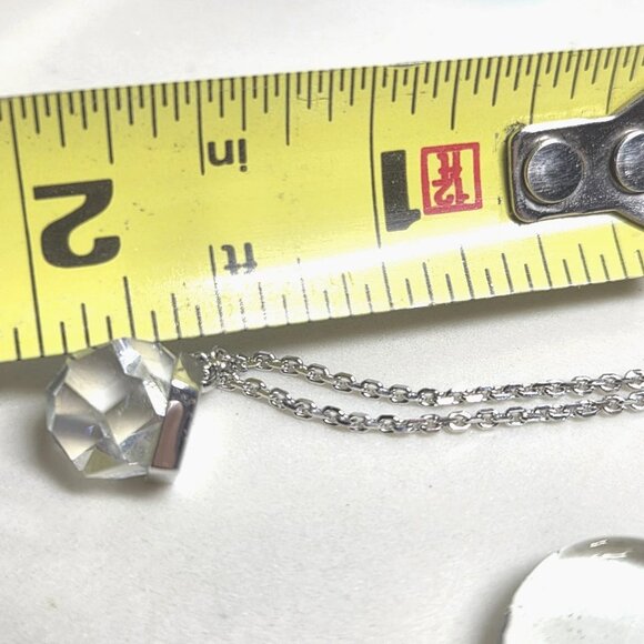 Authentic Swarovski Solitaire Clear Crystal Single Stone Necklace Silver Tone - Picture 3 of 11